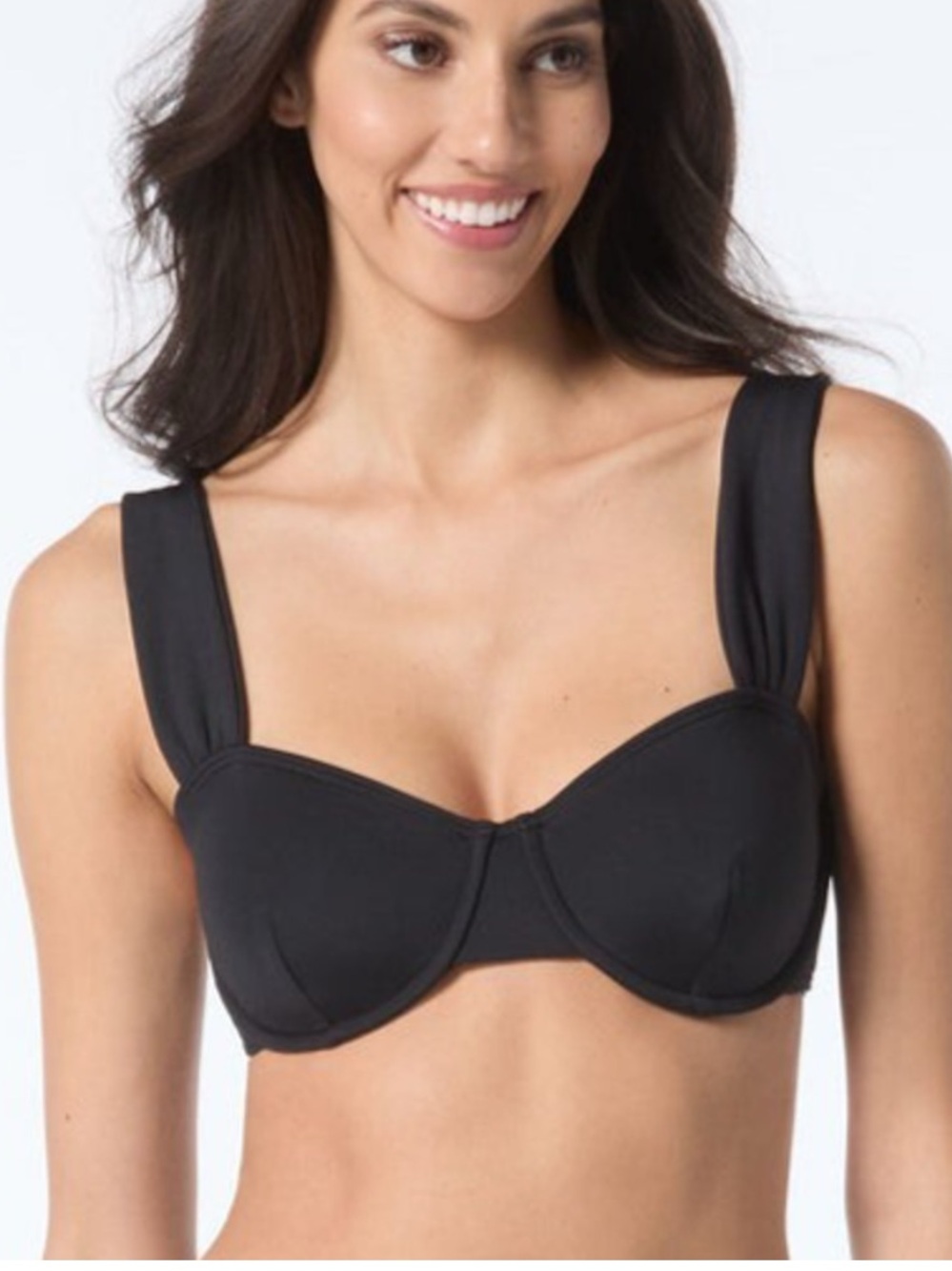 NWT 🔥🔥🔥Vince Camuto Black Underwire Bikini Top with Wide Straps